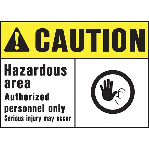 Hy-Ko Caution Hazardous Area Sign 10" x 14", 5PK, A00422 A00422 - main